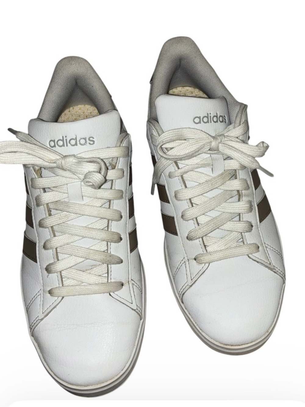Adidas Women's Grand Court 2.0 Cloud White‎ / Platinum Metallic Sz 8